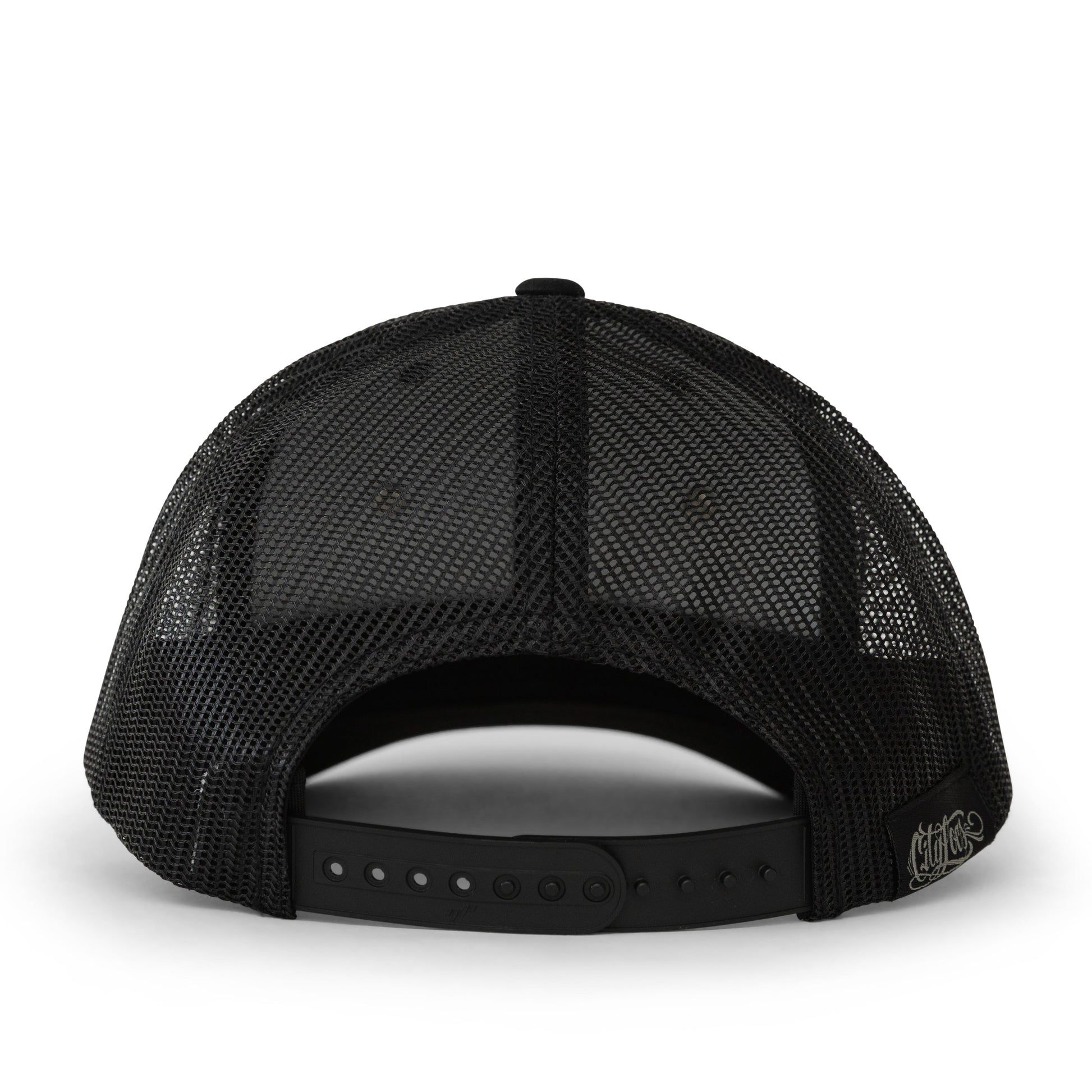 House of DC Black Mesh Trucker Cap - back