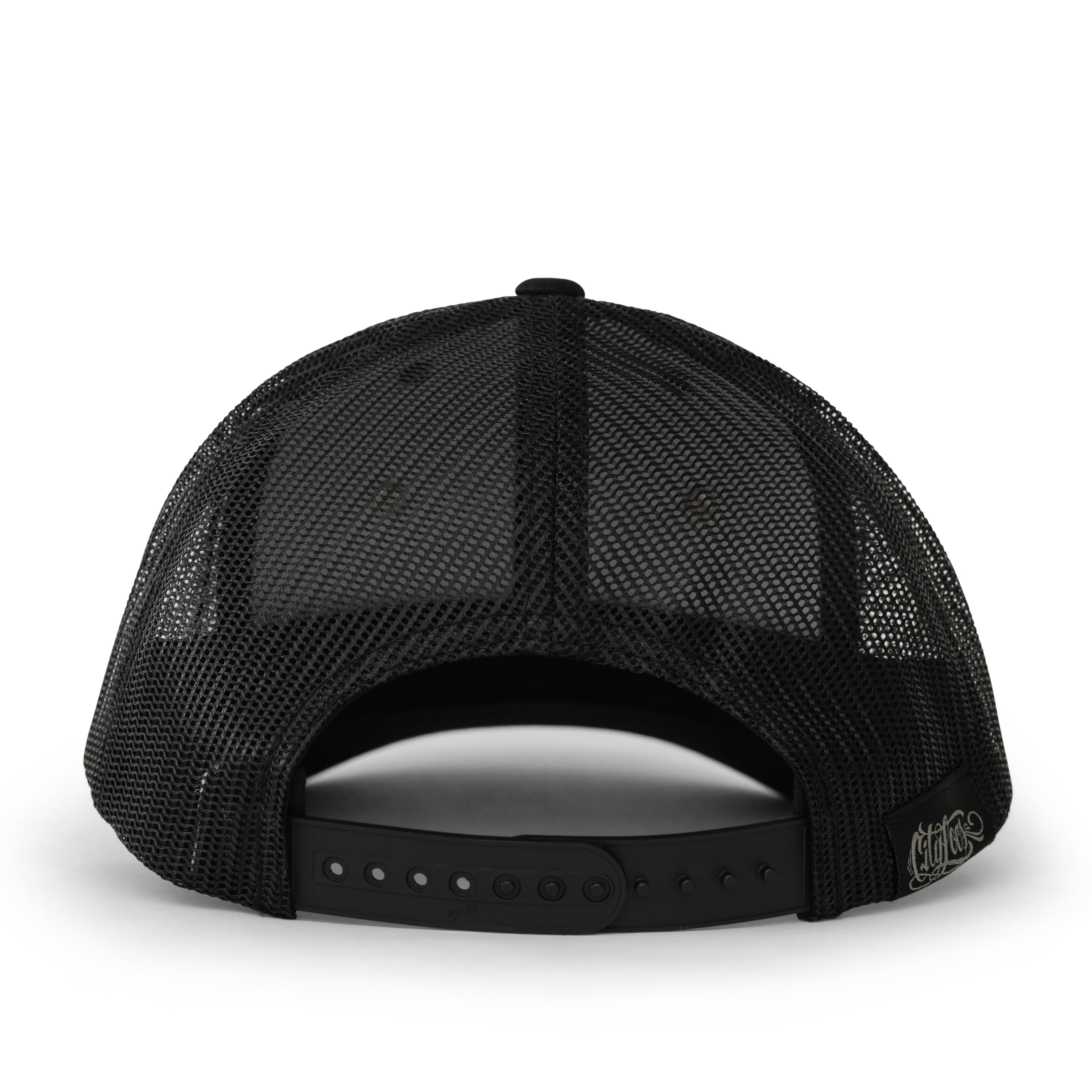 House of DC Black Mesh Trucker Cap - back