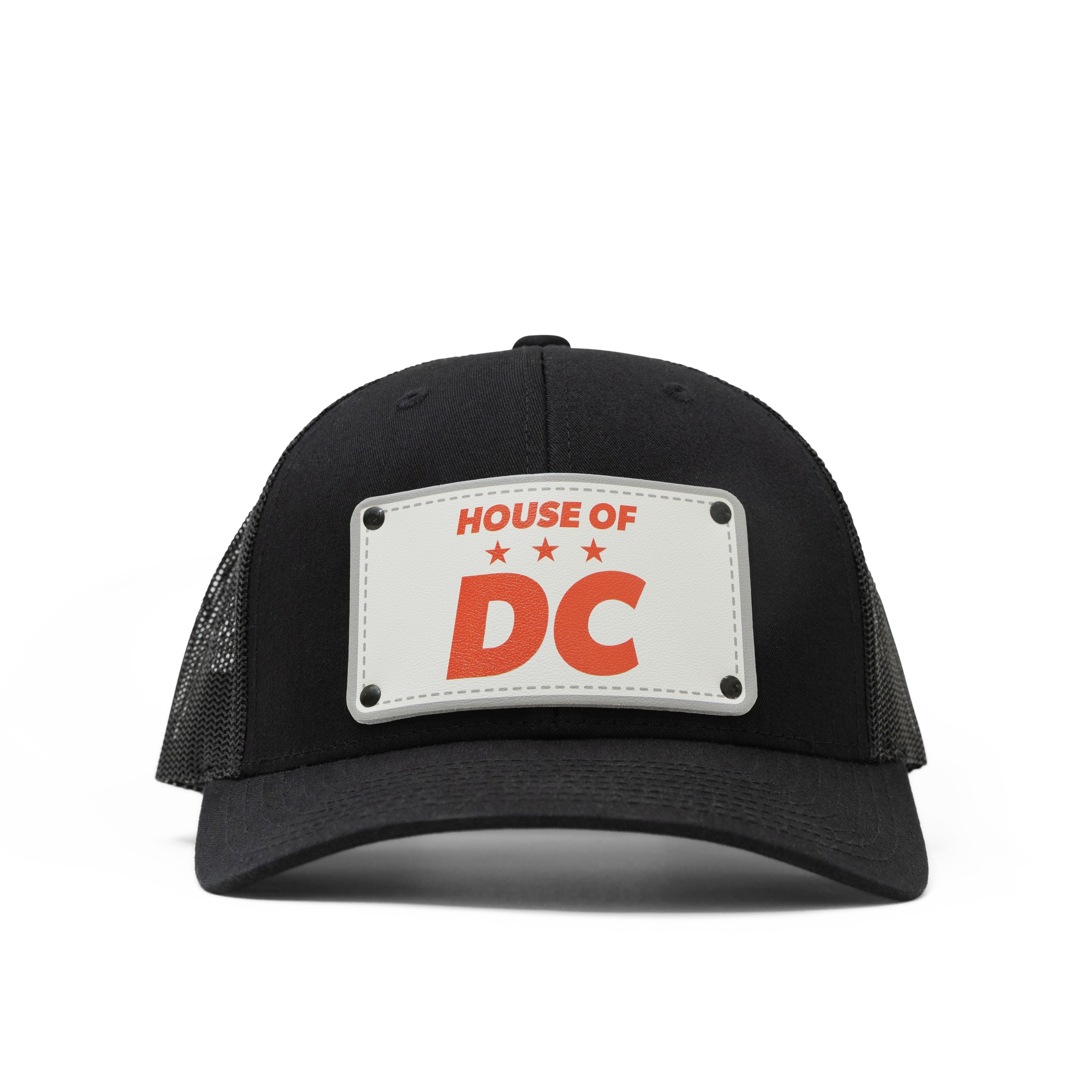 House of DC Black Mesh Trucker Cap - front